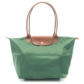 Sac à main Longchamp Le Pliage Original L en toile et cuir Vert