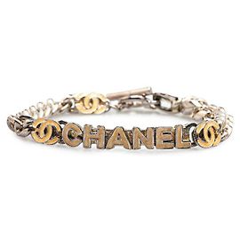 Pulseira de metal com o logotipo Coco da Chanel Prata Metálico
