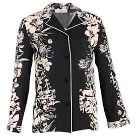 Valentino Garavani-Valentino Cuban-Collar Shirt in Floral-Print Silk-Other