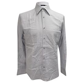 Camicia button-down a maniche lunghe Gucci in cotone grigio Grigio