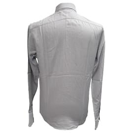 Gucci-Gucci Long Sleeve Button Down Shirt in Grey Cotton	-Grey