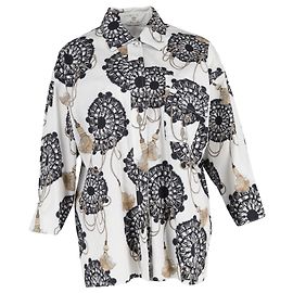 Camisa Hermès Cliquetis Aquarelle impressa em algodão branco Multicor