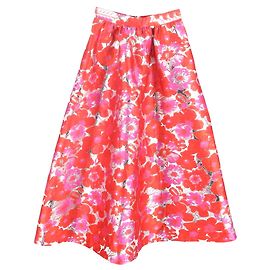 Jupe midi imprimée florale MSGM en polyester rouge Autre