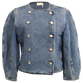 Chloé Double-Breasted Denim Jacket in Blue Cotton Blue Light blue