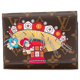 Cartera tri-fold Victorine Vivienne Monogram Louis Vuitton Castaño