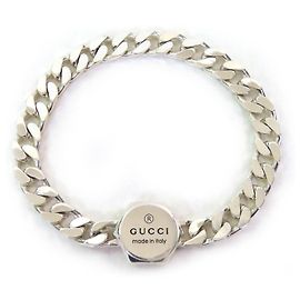 Bracciale in argento con logo T di Gucci in rilievo Bure Argento Metallico