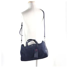 Armani-Armani Jeans Boston Bag Leather 2way Bag-Blue