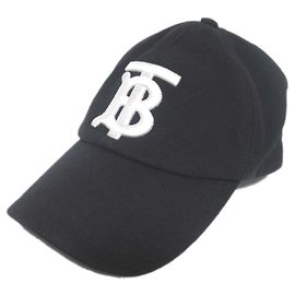 Cappellino da baseball in cotone con logo TB di Burberry Nero