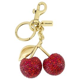 Small Cherry Bag Keychain - Coach - Metal - Red Red