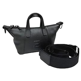 Balenciaga-Bolsa Balenciaga Hourglass Carryall XXS em couro de bezerro 2 em 1-Preto