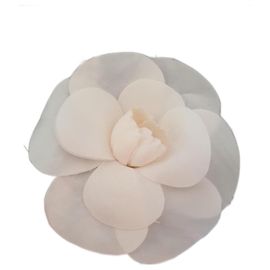 Große Chanel Camellia Brosche Weiß Aus weiß