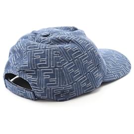 Fendi-Boné de denim com logo FF da Fendi-Azul