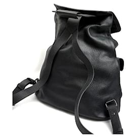 Armani-Emporio Armani Official Name Leather Backpack-Grey