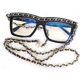 Chanel COCO Mark Chain Sunglasses Black