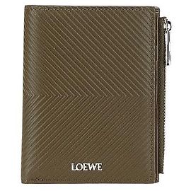 Billetera Compacta Slim Loewe de Cuero de Ternera Clásico Verde