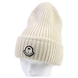 Moncler Genius 8 Palm Angels BERRETTO TRICOT Gorro de Tricô Marrom Bege