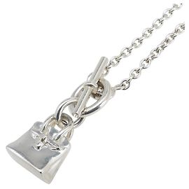Collana Amulette SV925 Hermès Birkin Argento Metallico