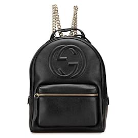 Gucci Soho Interlocking G Leather Backpack Black