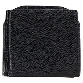 Valextra Leather Coin Case Money Clip Black