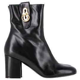 Botas ankle Mulberry em couro preto Preto
