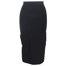 Victoria Beckham Midi-Rock aus schwarzer Viskose Schwarz