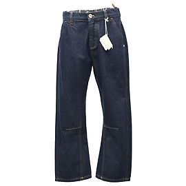 Brunello Cucinelli Cropped High-Rise Straight Jeans in Blue Denim Blue