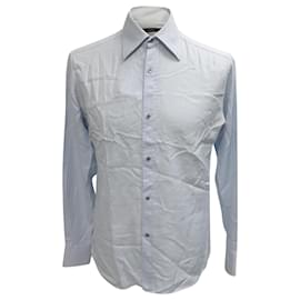 Gucci-Gucci Long Sleeve Button Down Shirt in Light Blue Cotton	-Blue,Light blue