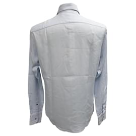 Gucci-Gucci Long Sleeve Button Down Shirt in Light Blue Cotton	-Blue,Light blue