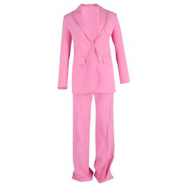 Joseph Single-Breasted Blazer and Trousers Set in Pink Wool Pink