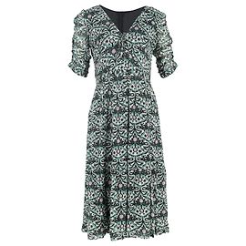 Robe midi à manches froncées imprimée Ba&Sh en viscose multicolore Multicolore