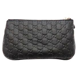 Monedero de cuero Micro GG Gucci 544476 Negro