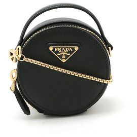 Pochette Mini Saffiano en Cuir Prada Noir