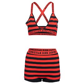 Bikini de rayas rojas y negras Dioriviera de Christian Dior Multicolor