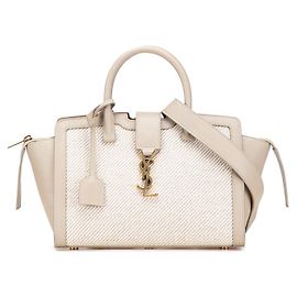 Yves Saint Laurent Bolsa 2 em 1 em lona e couro Downtown Baby da Saint Laurent Marrom Bege