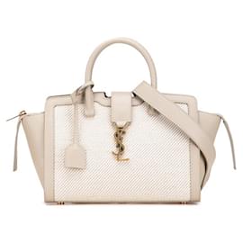 Yves Saint Laurent Sac 2 en 1 en toile et cuir Downtown Baby de Saint Laurent Marron Beige