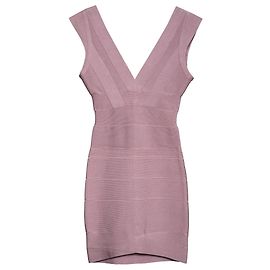 Vestido Bandage Cruzado HERVE LEGER Roxo