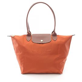 Bolsa Tote de Lona e Couro Le Pliage Original da Longchamp Marrom