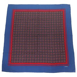 Lenço de seda Chanel Azul