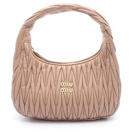Bolsa de Ombro de Couro Miu Miu Miu Wander Rosa