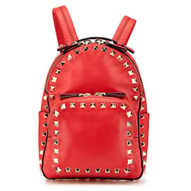 Valentino Garavani Valentino Rockstuds Leder-Rucksack Rot