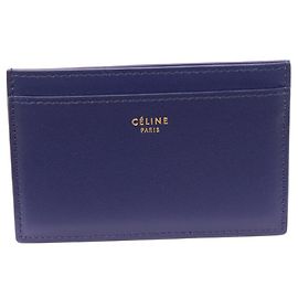 Céline Celine 1001123XT1.07IL Calf Card Holder Blue