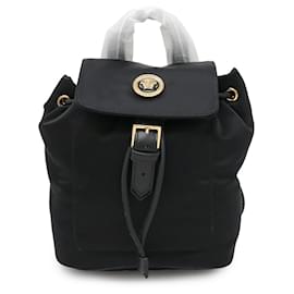 Versace Nylon Leather Mini Backpack Black