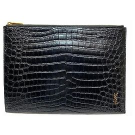 Yves Saint Laurent Custodia per tablet in pelle Cassandra di Saint Laurent Nero