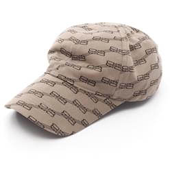 Balenciaga-Boné de algodão BB Monogram da Balenciaga-Marrom,Bege