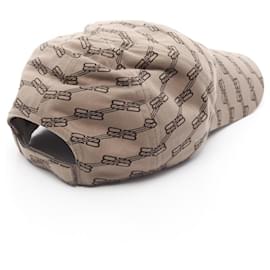 Balenciaga-Boné de algodão BB Monogram da Balenciaga-Marrom,Bege