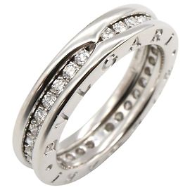 Bulgari BVLGARI B-zero1 K18WG Diamond Ring Size 11 Silvery Metallic