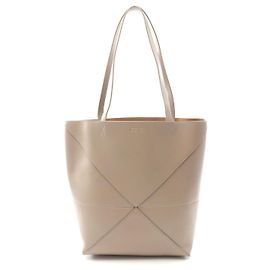 Loewe Puzzle Medium Leder Tote Bag Braun Beige