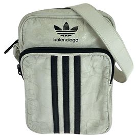 Balenciaga adidas collaboration Leather Shoulder Bag White