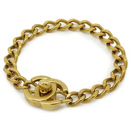 Pulsera de Cadena Coco Mark de Chanel Dorado Metálico
