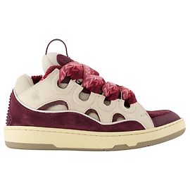 Baskets Curb - Lanvin - Synthétique - Beige/Bordeaux Marron Beige